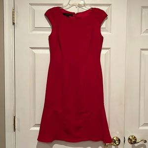 Anne Klein Cap Sleeve Red Sheath Sz 6
